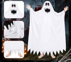 shumee Otroški kostum duha za noč čarovnic, bel, velikost L, 125-140 cm