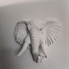 Nikcorp Stenska dekoracija slon iz smole | 3D figura za dom in vrt | Siva stenska skulptura za srečo 20x9x21.5 cm