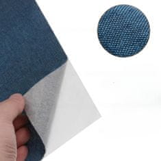 Nikcorp Samolepilni laneni obliž za popravilo tkanin in pohištva v roli 89x200 cm, temno moder, za kavče, oblačila in prte