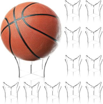 Nikcorp Komplet 12 prozornih akrilnih stojal za žoge | Držalo za nogometno, košarkarsko in odbojkarsko žogo | 8,9 x 6,4 cm