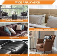 Nikcorp Samolepilni obliž za popravilo usnja 2 kosa 20x28cm svetlo rjav | Zaplata za pohištvo, avto sedeže, torbice, jakne