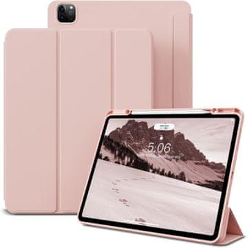 Nikcorp Zaščitni ovitek etui za iPad Air 13" (2024) in Pro 12,9" (2022/21) s prostorom za pisalo, prožen TPU, roza barve