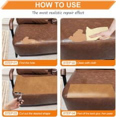 Nikcorp Samolepilni obliž za popravilo usnja 2 kosa 20x28cm svetlo rjav | Zaplata za pohištvo, avto sedeže, torbice, jakne