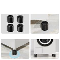 Nikcorp Protivibracijske podloge za pralni stroj in pohištvo, 4 kosi, črne | Protizdrsne nogice s priseski za stabilnost