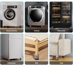 Nikcorp Protivibracijske podloge za pralni stroj in pohištvo s priseski, 12 kosov, sive | Protizdrsne nogice za stabilnost