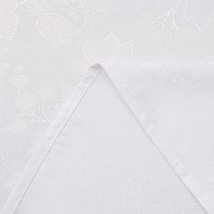 Nikcorp Vodoodporen namizni prt 140x140 cm, pralen in odporen na madeže, z elegantnim žakardnim vzorcem rož, bel