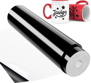 Nikcorp Samolepilna vinilna folija v roli 30,5x1219 cm črna sijaj za dekoracijo, nalepke in DIY projekte, vodoodporna