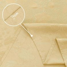 Nikcorp Eleganten rumen namizni prt 140x220 cm | Vodoodporen poliester z žakard vzorcem cvetov in lotos učinkom za jedilno mizo