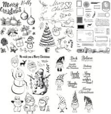 shumee Komplet silikonskih štampiljk za božič, 5 listov