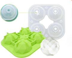 Nikcorp Silikonski model za ledene krogle 5 cm | Kalup za led za viski in koktajle | 4 velike krogle | Zelen