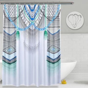 shumee Zavesa za tuš Vickyak iz vodoodporne tkanine, bela, 183 x 183 cm