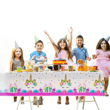 Nikcorp Namizni prt za enkratno uporabo Samorog, 2 kosa, 274x137 cm | Plastični prt za rojstni dan za dekleta, otroške zabave