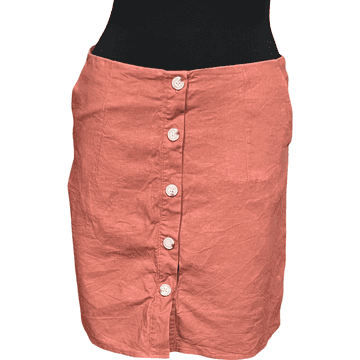 Nikcorp Elegantno midi krilo iz lana in viskoze za tople dni | Udobno in zračno žensko krilo v oranžni barvi velikost 38