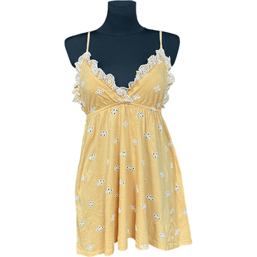 Nikcorp Elegantna rumena poletna obleka nad koleni iz bombaža | Udobna oprijeta obleka za vsak dan in posebne priložnosti 36