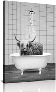 Nikcorp Smešna slika na platnu za kopalnico 60x90 cm, minimalističen stenski poster, vodoodporna dekoracija brez okvirja