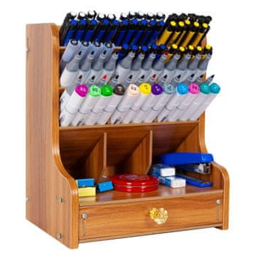 shumee Večnamenski leseni organizator za mizo s predalom 20x15x25 cm