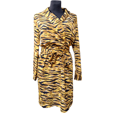 Nikcorp Elegantna rumena obleka do kolen | Udobna poletna obleka za vsak dan in posebne priložnosti | Velikost S