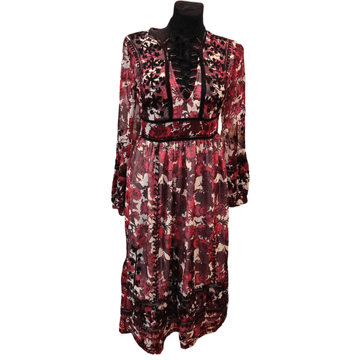 Nikcorp Elegantna rdeča obleka do kolen za vsak dan in posebne priložnosti, udobna in oprijeta, velikost 36