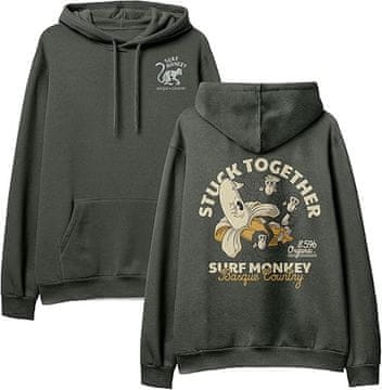 Nikcorp Zelen pulover s kapuco in kenguru žepom, organski bombaž GOTS, velikost S, moški, s tiskom