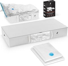 Nikcorp Komplet vreč za shranjevanje pod posteljo | 2 tekstilni in 2 vakuumski vreči za oblačila in posteljnino | Prihranek prostora