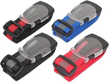 shumee Komplet 4 nastavljivih trakov za kovčke 96-180 cm s hitro odpenjanjem