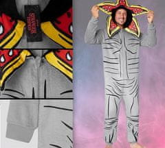 Nikcorp Moški kigurumi kostum Stranger Things XL | Siv enodelni pajac onesie za pust in noč čarovnic | Udoben in mehak material