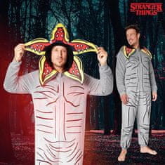Nikcorp Moški kigurumi kostum Stranger Things XL | Siv enodelni pajac onesie za pust in noč čarovnic | Udoben in mehak material