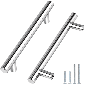 Nikcorp Komplet 20 kosov pohištvenih ročajev 9,2 cm | Kovinski ročaji za omarice in predale | Polirana srebrna barva