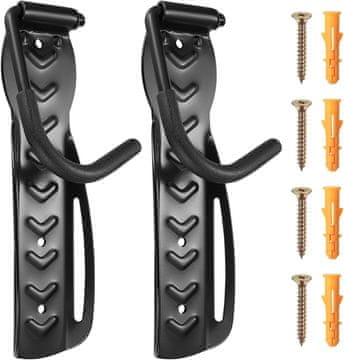 shumee Komplet dveh trpežnih in nedrsečih stenskih nosilcev za kolo