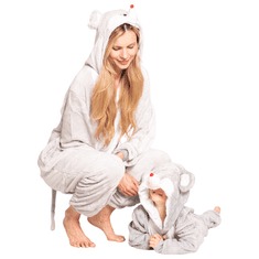 Nikcorp Otroška kigurumi pižama Onesie kostum sive miške 105-115 cm