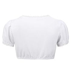 Nikcorp Ženska tradicionalna dirndl bluza s kratkimi rokavi in srčastim izrezom, bela, velikost L (38), iz viskoze