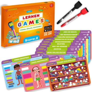 Nikcorp Učenje pisanja in računanja piši-briši vaje, izobraževalni komplet za otroke s številkami in markerji, nemški jezik (nemščina)