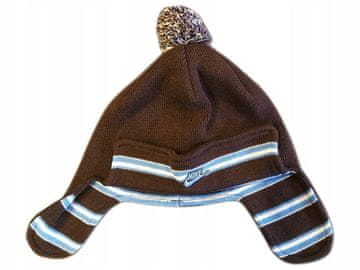 Nikcorp Otroška zimska kapa ušanka rjava | Topla pletena kapa za otroke s cofom za zaščito pred mrazom in vetrom