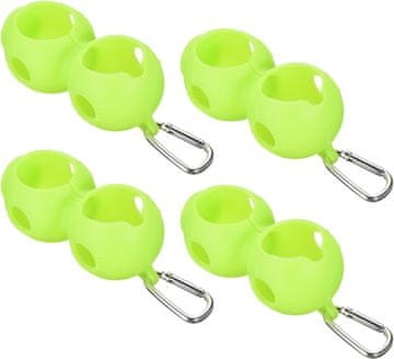 Nikcorp Silikonsko držalo za 2 žogici za golf z aluminijastim karabinom | Prenosni nosilec za golf torbo ali pas, zelen