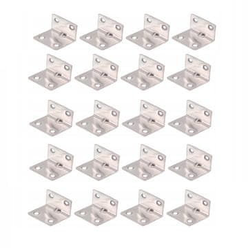 shumee Leseni kotni element iz nerjavečega jekla 90 stopinj, 20 kosov, 4 x 3 cm