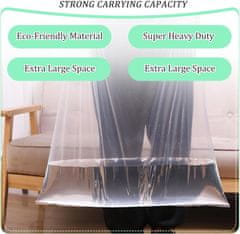 Nikcorp Velike prozorne plastične vreče za shranjevanje 100x152 cm, 10 kosov | Zaščita pred prahom in vlago, za selitev
