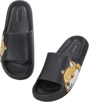 Nikcorp Udobni uniseks natikači za dom in plažo, nedrseči copati iz EVA materiala, črni, velikost 42 EU-43 EU