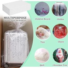 Nikcorp Velike prozorne plastične vreče za shranjevanje 100x152 cm, 10 kosov | Zaščita pred prahom in vlago, za selitev