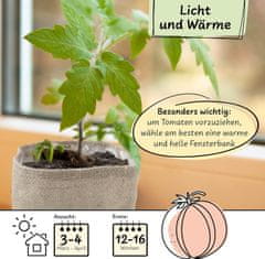 Nikcorp Komplet za gojenje paradižnika z zemljo in semeni v okrasni vreči iz jute za balkon, teraso ali vrt, idealno za začetnike