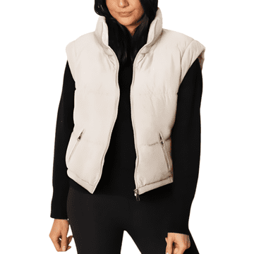 Nikcorp Zimska puhasta jakna 2v1 z odstranljivimi rokavi | Topel prešit telovnik za ženske | Bela, velikost XL