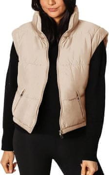 Nikcorp Ženska prešita puhovka 2v1 z odstranljivimi rokavi | bež barva | velikost M | lahka zimska jakna in brezrokavnik