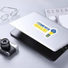 Nikcorp Komplet 5 nalepk Stojim z Ukrajino | Vodoodporne nalepke z zastavo za avto, okno in druge gladke površine | Podpora Ukrajini