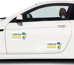 Nikcorp Komplet 5 nalepk Stojim z Ukrajino | Vodoodporne nalepke z zastavo za avto, okno in druge gladke površine | Podpora Ukrajini