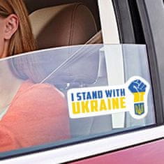 Nikcorp Komplet 5 nalepk Stojim z Ukrajino | Vodoodporne nalepke z zastavo za avto, okno in druge gladke površine | Podpora Ukrajini
