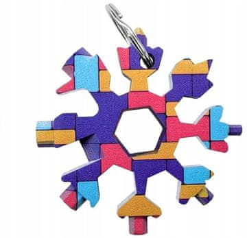 Nikcorp Večnamensko orodje 23v1 snežinka, multitool iz nerjavečega jekla za kampiranje, kolesarjenje in popravila, večbarvno