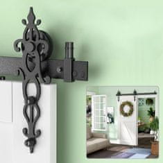 Nikcorp Sistem za drsna vrata Barn Door 183 cm črn komplet vodil in kolesc za loft stil do 120 kg nosilnosti za notranja vrata