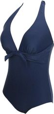 Nikcorp Enodelne ženske kopalke monokini z izrezom na trebuhu in halter ovratnikom mornarsko modre barve velikost S