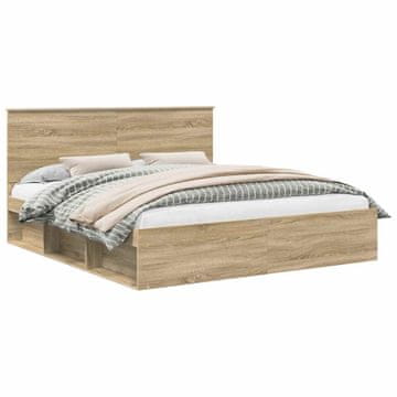 Vidaxl Konstrukcija postelje Sonoma 200 x 200 cm Masivno borovo les