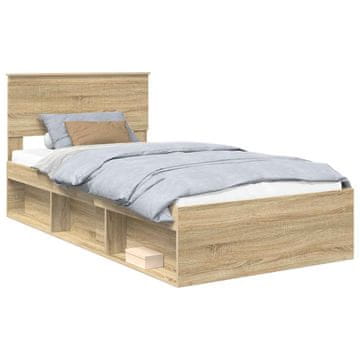 Vidaxl Konstrukcija postelje Sonoma 100 x 200 cm Masivno borovo les
