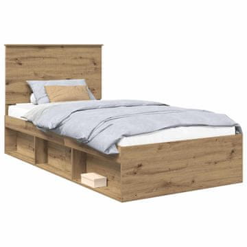 Vidaxl Konstrukcija postelje Oreh 100 x 200 cm Masivno borovo les